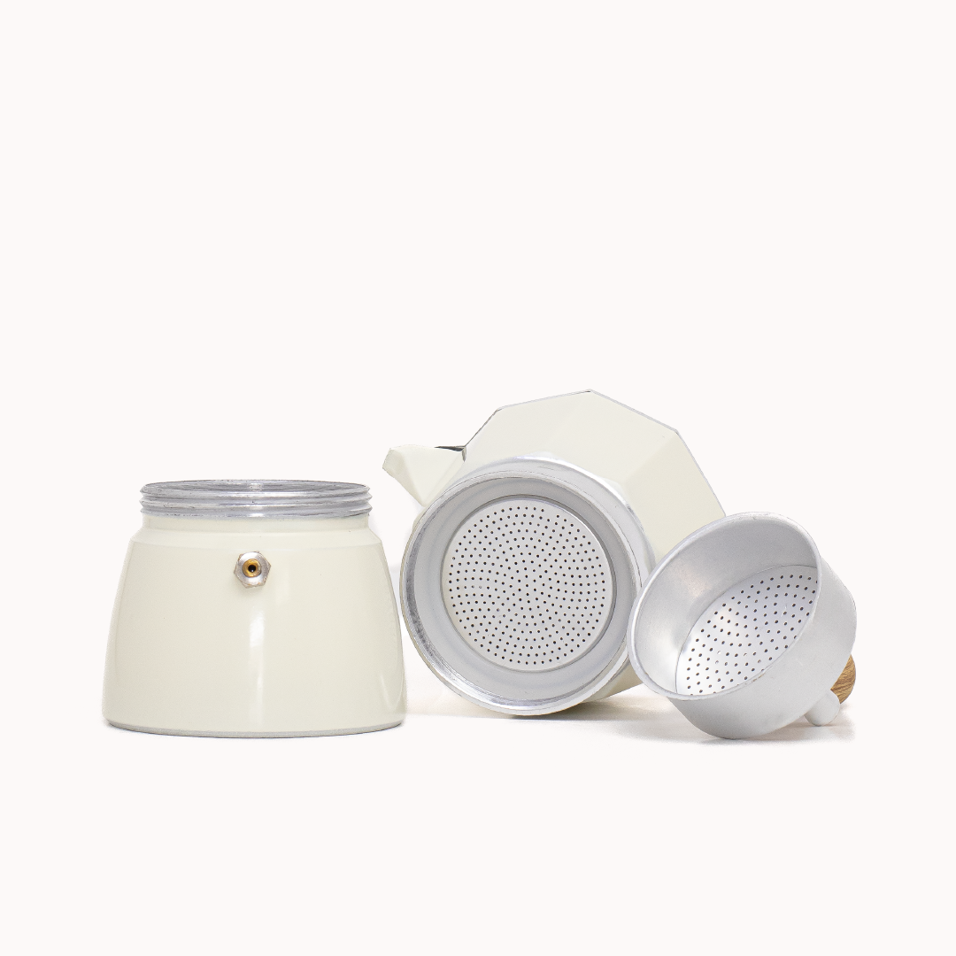 Moka Clásica Octogonal – Crema (3 tazas)