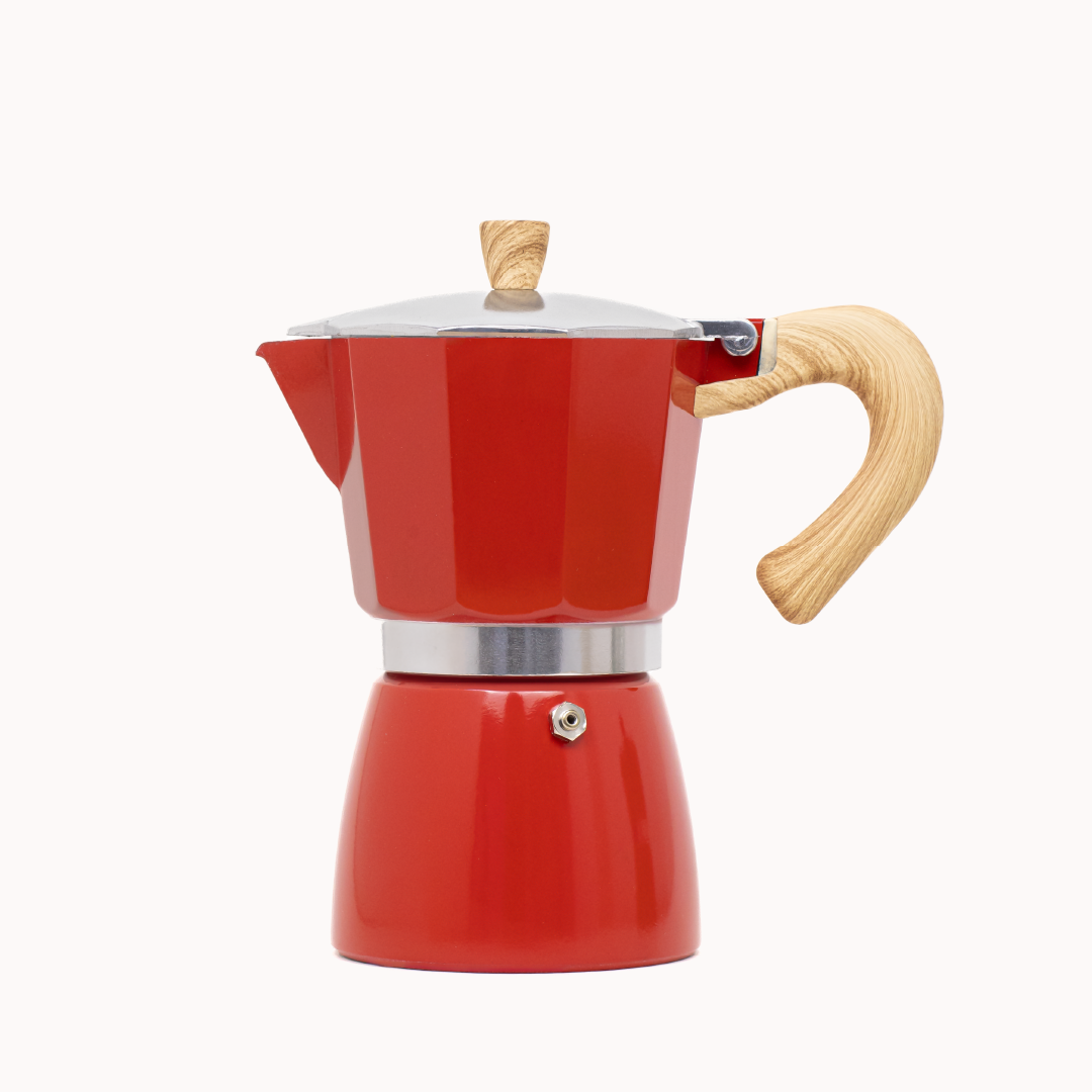 Cafetera Moka Italiana Clásica Roja (6 tazas)