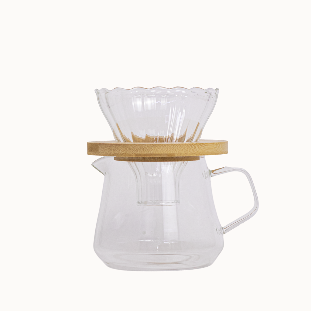 SET DRIPER DE VIDRIO CON BASE DE BANBÚ + JARRA 300ML