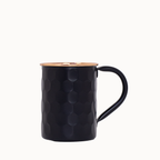 Taza Metálica Martillada – 400 ml (Negra + Cobre)