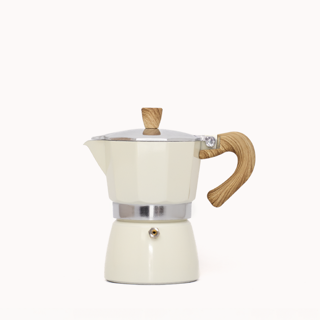Moka Clásica Octogonal – Crema (3 tazas)