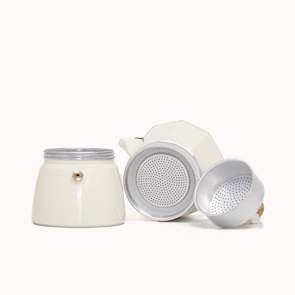 Moka Clásica Octogonal – Crema (3 tazas)